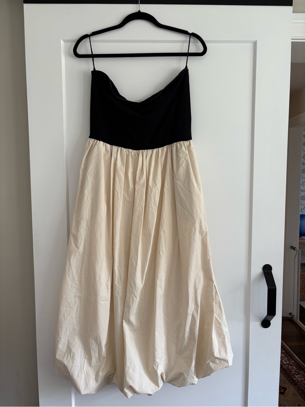 Sincerely Jules Black Bodice Cream Strapless A-Line Dress